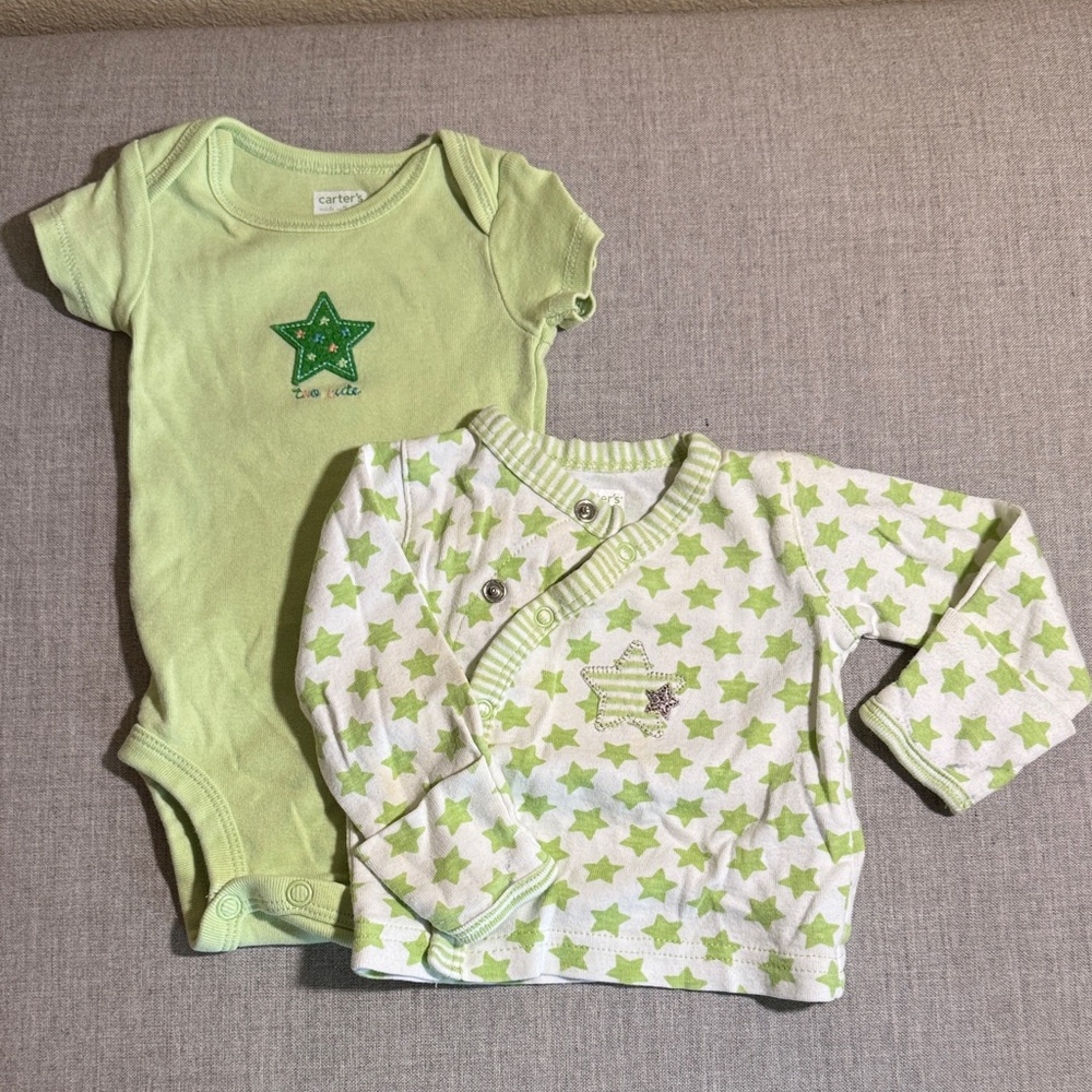 Carter's Green Baby Onesie with Stars